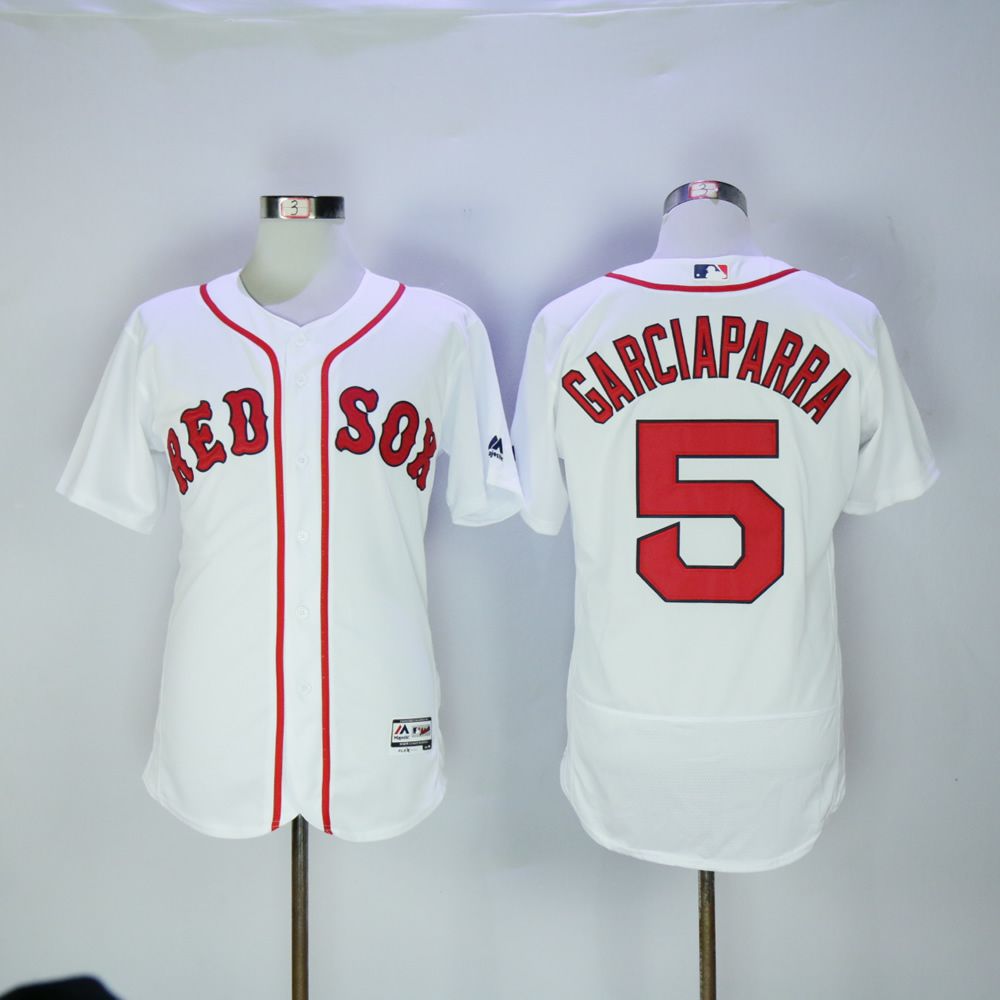 Men Boston Red Sox #5 Garciaparra White MLB Jerseys